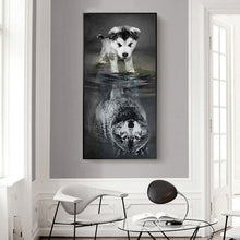Lade das Bild in den Galerie-Viewer, Hund - voller runder Diamant - 45x85cm