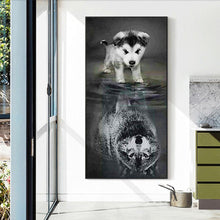 Lade das Bild in den Galerie-Viewer, Hund - voller runder Diamant - 45x85cm
