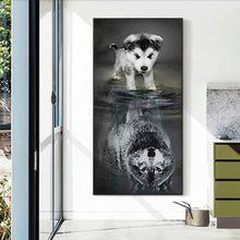 Lade das Bild in den Galerie-Viewer, Hund - voller runder Diamant - 45x85cm