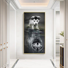 Lade das Bild in den Galerie-Viewer, Hund - voller runder Diamant - 45x85cm