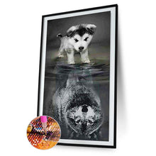 Lade das Bild in den Galerie-Viewer, Hund - voller runder Diamant - 45x85cm