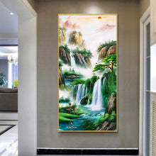 Lade das Bild in den Galerie-Viewer, Landschaft - voller runder Diamant - 45x85cm