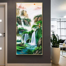Lade das Bild in den Galerie-Viewer, Landschaft - voller runder Diamant - 45x85cm