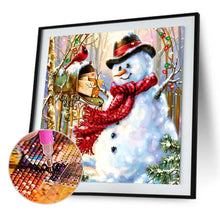 Lade das Bild in den Galerie-Viewer, Weihnachten Schneemann - voller runder Diamant - 30x30cm