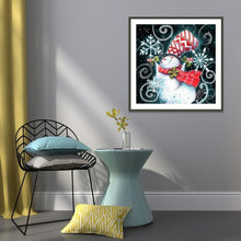 Lade das Bild in den Galerie-Viewer, Weihnachten Schneemann - voller runder Diamant - 30x30cm
