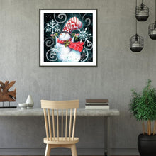 Lade das Bild in den Galerie-Viewer, Weihnachten Schneemann - voller runder Diamant - 30x30cm