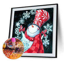 Lade das Bild in den Galerie-Viewer, Weihnachten Schneemann - voller runder Diamant - 30x30cm