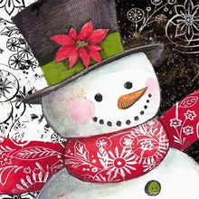 Lade das Bild in den Galerie-Viewer, Weihnachten Schneemann - voller runder Diamant - 30x30cm