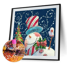 Lade das Bild in den Galerie-Viewer, Weihnachten Schneemann - voller runder Diamant - 30x30cm