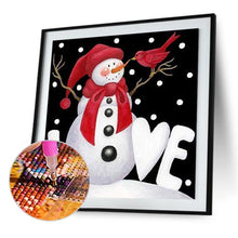 Lade das Bild in den Galerie-Viewer, Weihnachten Schneemann - voller runder Diamant - 30x30cm