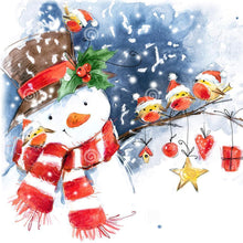 Lade das Bild in den Galerie-Viewer, Weihnachten Schneemann - voller runder Diamant - 30x30cm