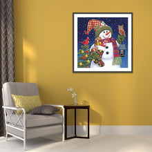 Lade das Bild in den Galerie-Viewer, Weihnachten Schneemann - voller runder Diamant - 30x30cm