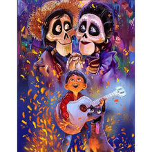 Lade das Bild in den Galerie-Viewer, Junge und zwei Skelette - voller runder Diamant - 40x50cm