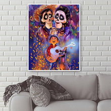 Lade das Bild in den Galerie-Viewer, Junge und zwei Skelette - voller runder Diamant - 40x50cm