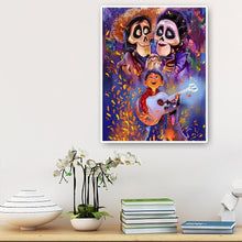 Lade das Bild in den Galerie-Viewer, Junge und zwei Skelette - voller runder Diamant - 40x50cm