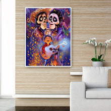 Lade das Bild in den Galerie-Viewer, Junge und zwei Skelette - voller runder Diamant - 40x50cm