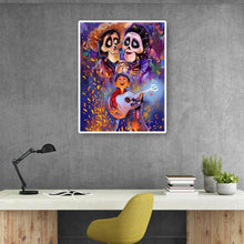 Lade das Bild in den Galerie-Viewer, Junge und zwei Skelette - voller runder Diamant - 40x50cm