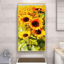 Lade das Bild in den Galerie-Viewer, Sonnenblumen - voller runder Diamant - 45x85cm
