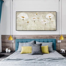 Lade das Bild in den Galerie-Viewer, Weiße Blumen - voller runder Diamant - 100x50cm