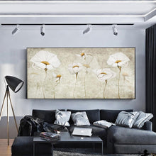 Lade das Bild in den Galerie-Viewer, Weiße Blumen - voller runder Diamant - 100x50cm