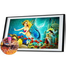 Lade das Bild in den Galerie-Viewer, Meerjungfrau - voller runder Diamant - 100x50cm