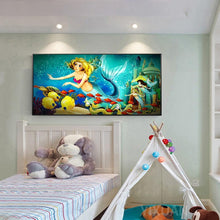 Lade das Bild in den Galerie-Viewer, Meerjungfrau - voller runder Diamant - 100x50cm