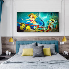 Lade das Bild in den Galerie-Viewer, Meerjungfrau - voller runder Diamant - 100x50cm