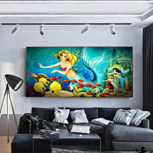 Lade das Bild in den Galerie-Viewer, Meerjungfrau - voller runder Diamant - 100x50cm