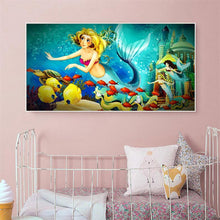 Lade das Bild in den Galerie-Viewer, Meerjungfrau - voller runder Diamant - 100x50cm