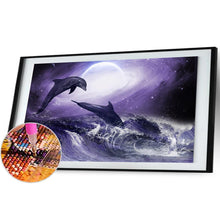 Lade das Bild in den Galerie-Viewer, Delphin - voller runder Diamant - 100x50cm