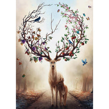 Lade das Bild in den Galerie-Viewer, Hirsch - voller runder Diamant - 45x85cm