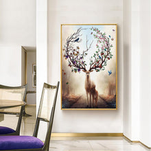 Lade das Bild in den Galerie-Viewer, Hirsch - voller runder Diamant - 45x85cm