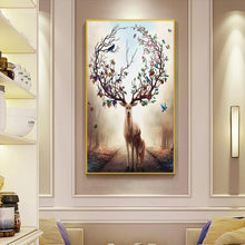 Lade das Bild in den Galerie-Viewer, Hirsch - voller runder Diamant - 45x85cm
