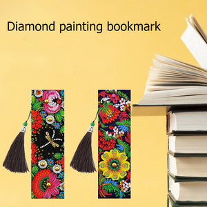 2pcs Blume-DIY Diamond Painting Lesezeichen