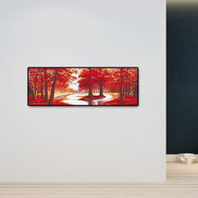 Lade das Bild in den Galerie-Viewer, Roter Baum - voller runder Diamant - 80x30cm
