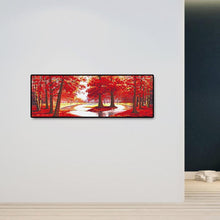 Lade das Bild in den Galerie-Viewer, Roter Baum - voller runder Diamant - 80x30cm