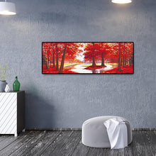 Lade das Bild in den Galerie-Viewer, Roter Baum - voller runder Diamant - 80x30cm