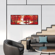 Lade das Bild in den Galerie-Viewer, Roter Baum - voller runder Diamant - 80x30cm