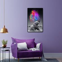 Lade das Bild in den Galerie-Viewer, Elefantentier - voller runder Diamant - 40x60cm