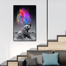 Lade das Bild in den Galerie-Viewer, Elefantentier - voller runder Diamant - 40x60cm