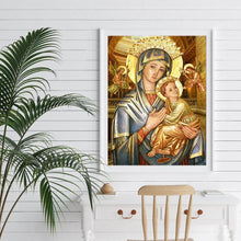 Lade das Bild in den Galerie-Viewer, Mutter und Sohn Figur - voller quadratischer Diamant - 40x50cm