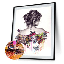 Lade das Bild in den Galerie-Viewer, Frau zurück - voller quadratischer Diamant - 40x50cm