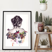 Lade das Bild in den Galerie-Viewer, Frau zurück - voller quadratischer Diamant - 40x50cm