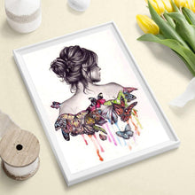 Lade das Bild in den Galerie-Viewer, Frau zurück - voller quadratischer Diamant - 40x50cm