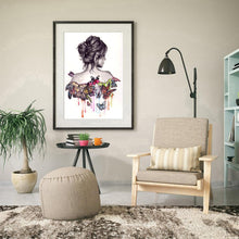 Lade das Bild in den Galerie-Viewer, Frau zurück - voller quadratischer Diamant - 40x50cm