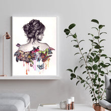 Lade das Bild in den Galerie-Viewer, Frau zurück - voller quadratischer Diamant - 40x50cm