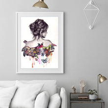 Lade das Bild in den Galerie-Viewer, Frau zurück - voller quadratischer Diamant - 40x50cm