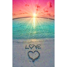 Lade das Bild in den Galerie-Viewer, Liebe am Meer - voller runder Diamant - 40x60cm