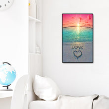 Lade das Bild in den Galerie-Viewer, Liebe am Meer - voller runder Diamant - 40x60cm