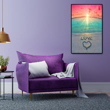 Lade das Bild in den Galerie-Viewer, Liebe am Meer - voller runder Diamant - 40x60cm